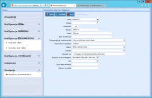 konfiguracja toolbarmenu przyciski menu formularz