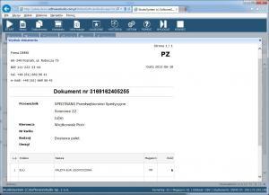 magazyn palet dokumenty przyjecia wydruk
