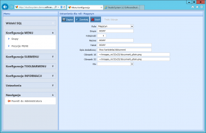 konfiguracja menu grupy formularz