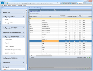 konfiguracja informacji separator