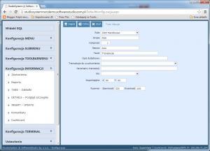 dashboard parametry