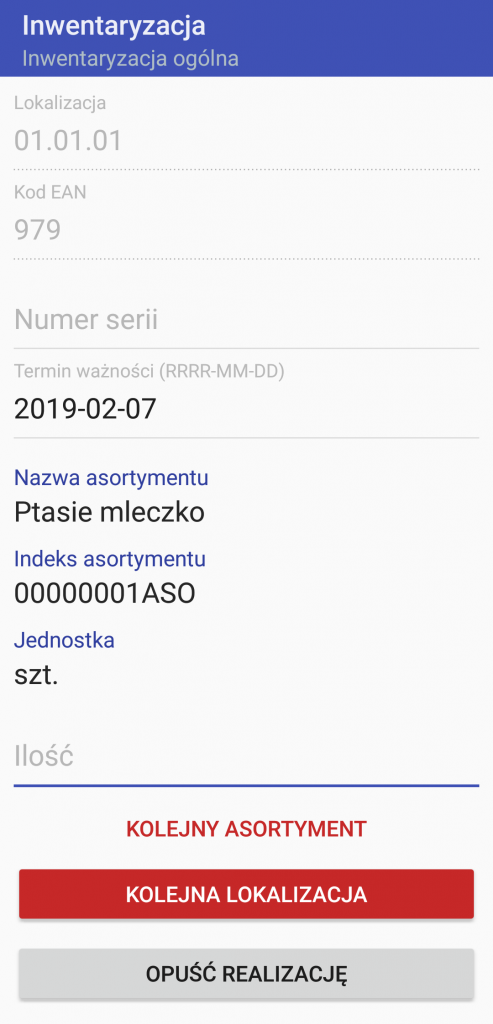 Android WMS inwentaryzacja magazynu 2