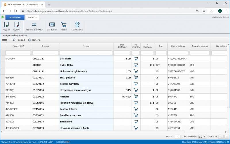 program magazynowy klient magazynu